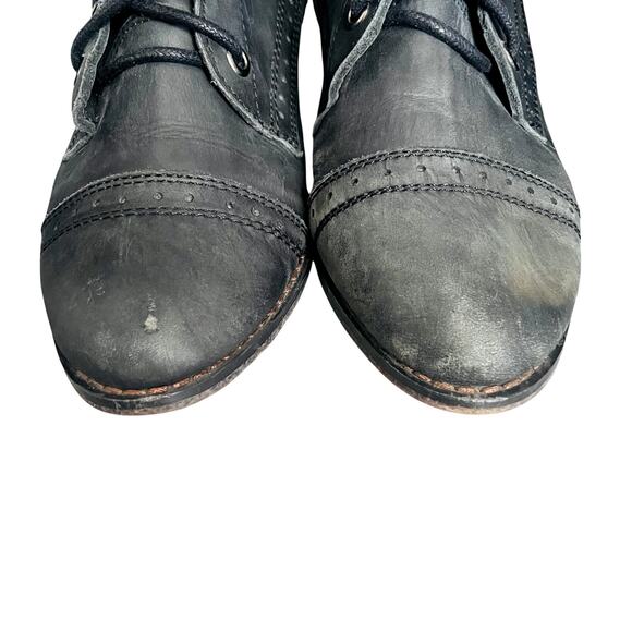Free People X Jeffrey Campbell Joe Lace Up Leather Boots Size 6 - Picture 10 of 13